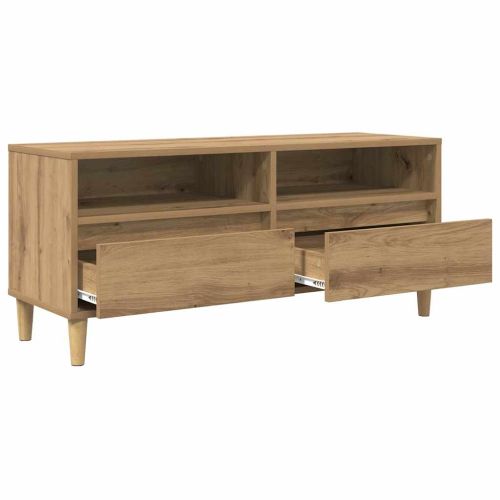 ТВ шкаф 100 x 34,5 x 44,5 см Дъб Инженерна дървесина