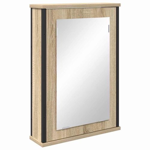 Шкаф с огледало Сонома дъб 42 x 12 x 60 см Инженерна дървесина