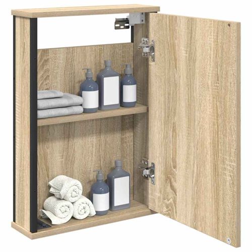 Шкаф с огледало Сонома дъб 42 x 12 x 60 см Инженерна дървесина