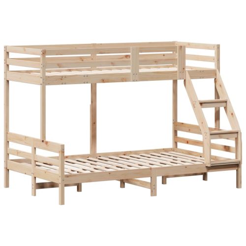 Двуетажно легло, 80x200/120x200 см, борово дърво масив