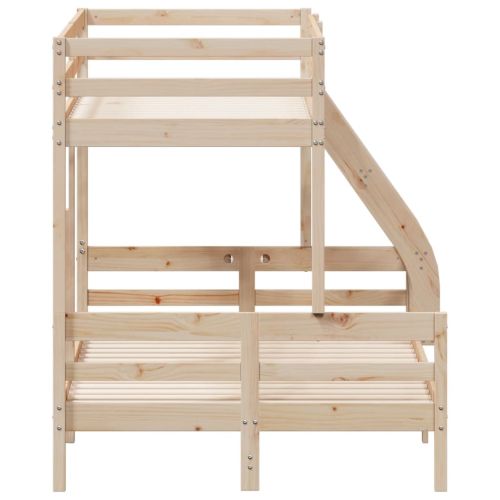 Двуетажно легло, 80x200/120x200 см, борово дърво масив