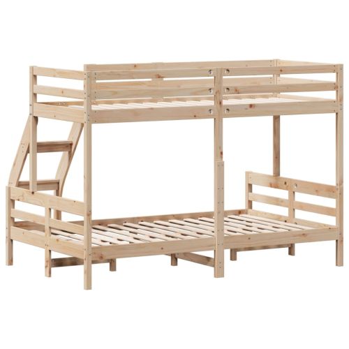 Двуетажно легло, 80x200/120x200 см, борово дърво масив