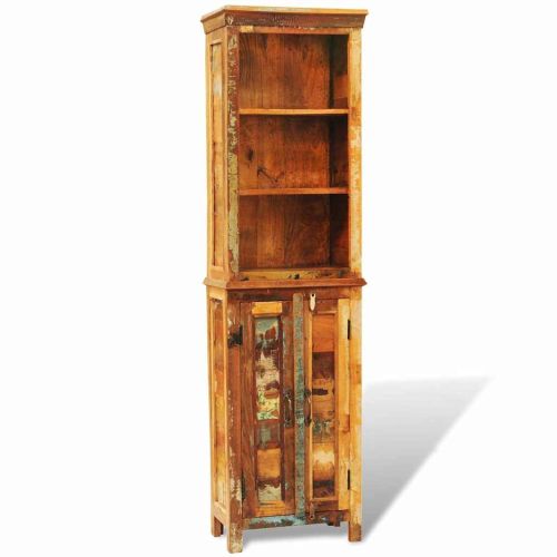 Етажерка за книги, ргенерирана дървесина масив, винтидж