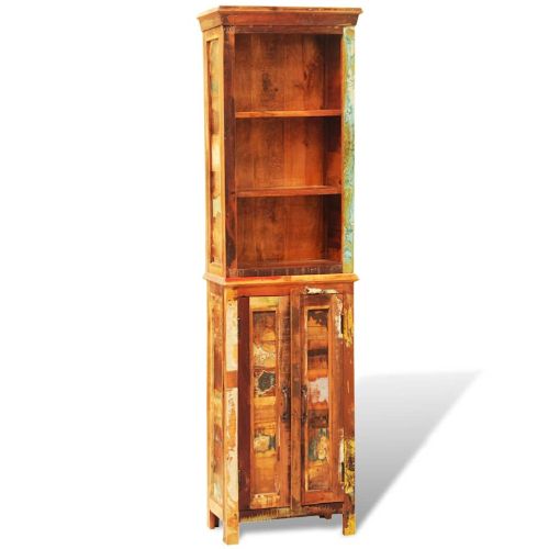 Етажерка за книги, ргенерирана дървесина масив, винтидж