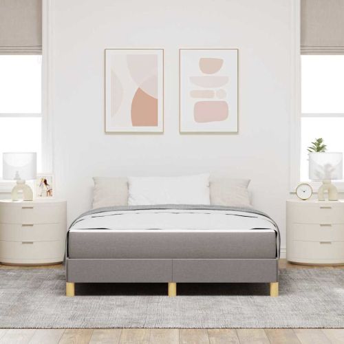 Легло с пружинирана основа Таупе 140 x 190 cm текстил