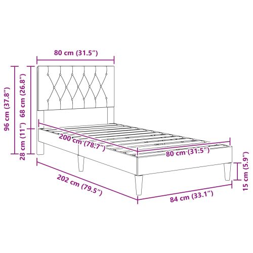 Рамка за легло с таблото Розово 80 x 200 cm Кадифе