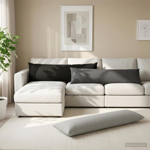 Калъфка за възглавница 2 pcs HEERLEN Сиво 40 x 145 см Полиестер