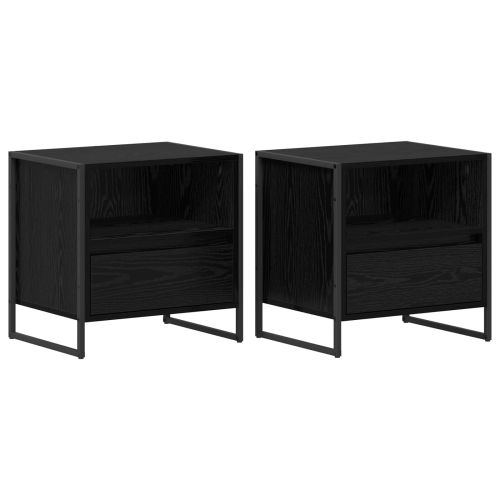 Нощно шкафче 2 бр. Черния дъб 50 x 39,5 x 50 см
