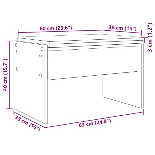 Пейка за коридор с възглавница Димян дъб 63 x 38 x 40 см