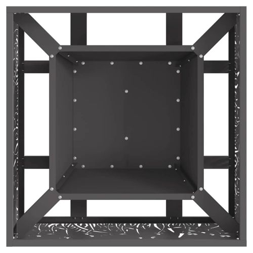 Камина за огън Черно 60 x 60 x 30 cm Патинираща стомана