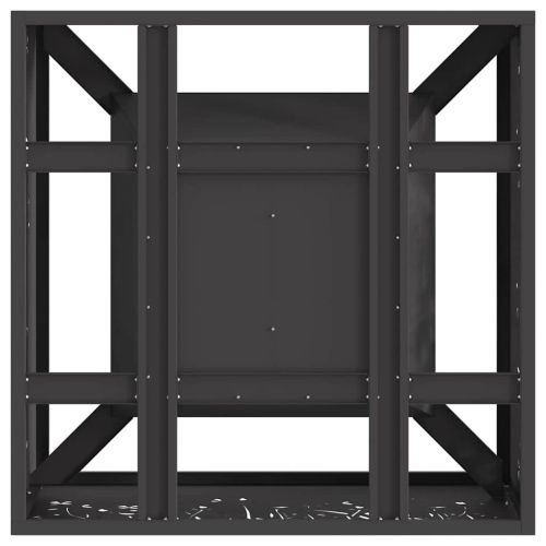 Камина за огън Черно 60 x 60 x 30 cm Патинираща стомана