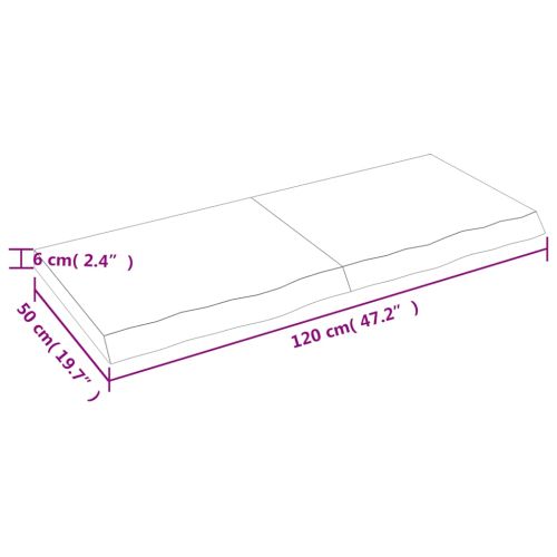 Плот за баня тъмнокафяв 120x50x(2-6)см обработено масивно дърво