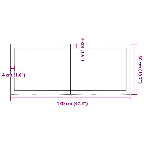 Плот за баня тъмнокафяв 120x50x(2-6)см обработено масивно дърво