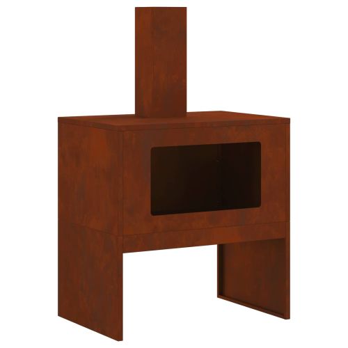Огнище Ръждясало 60 x 40 x 96 см Патинираща стомана