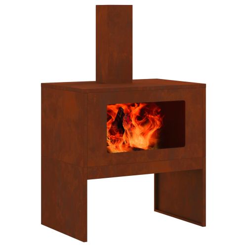 Огнище Ръждясало 60 x 40 x 96 см Патинираща стомана