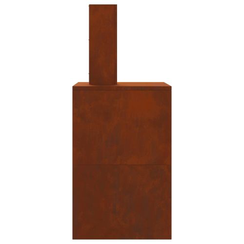 Огнище Ръждясало 60 x 40 x 96 см Патинираща стомана