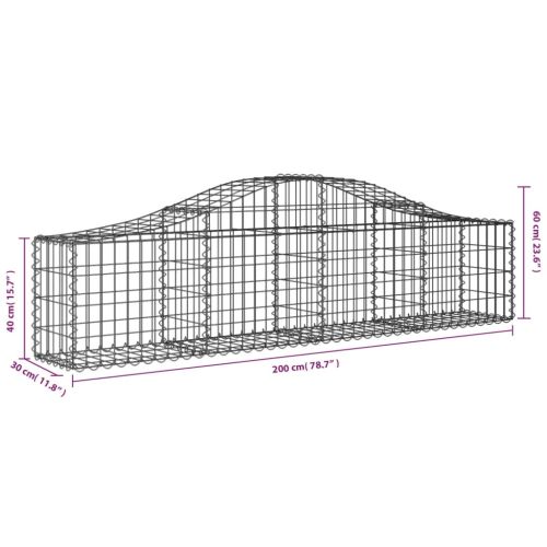 Дъговидна габионна кошница 200x30x40/60 см поцинковано желязо