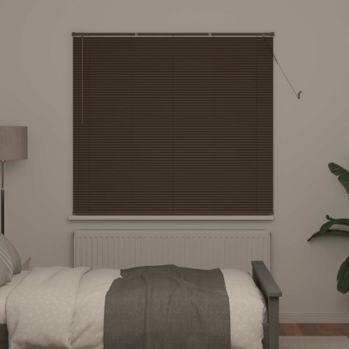 Венецианска щора Тъмно кафяво с шарка 150 x 130 см 25 mm ПВЦ
