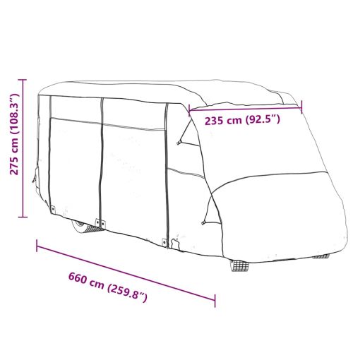 Motorhome Covers Grey 660x235x275 cm Нетъкана материя