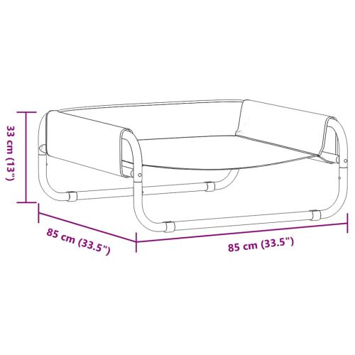 Кучешко легло Светлосиво 85 x 85 x 33 см Стомана