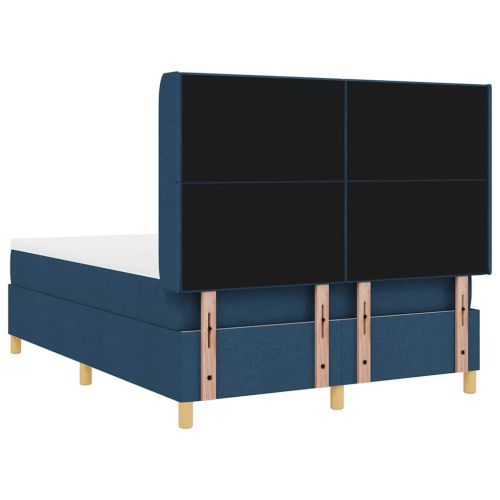 Легло с пружинирана основа с таблото Синьо 140 x 190 cm текстил