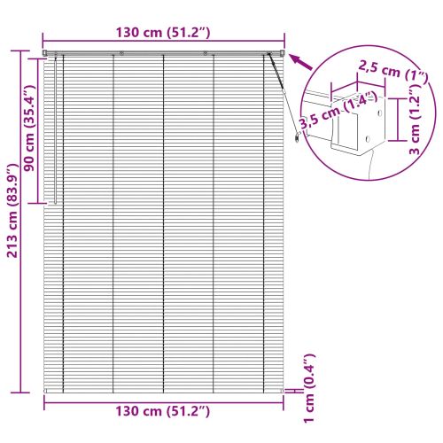 Венецианска щора Светло кафяво с шарка 213 x 130 см 25 mm ПВЦ