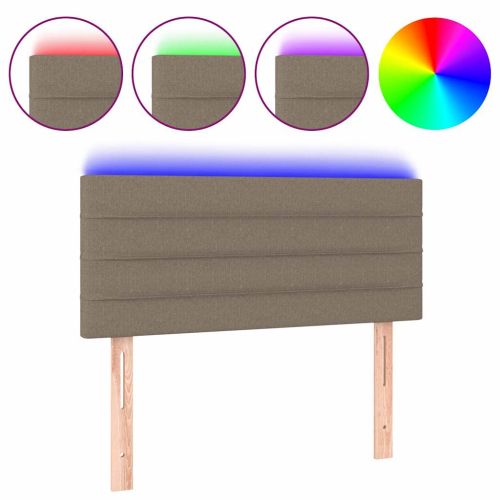LED горна табла за легло, таупе, 100x5x78/88 см, плат