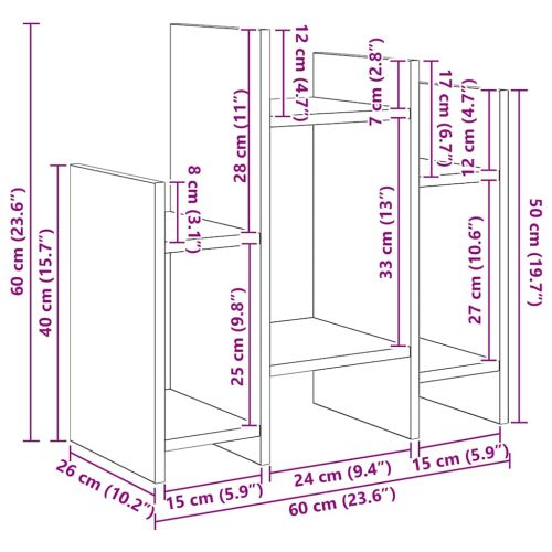 Страничен шкаф Старо дърво 60 x 26 x 60 см Инженерна дървесина