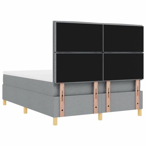 LED кутия за пружини с легло Светлосиво 140 x 190 cm текстил