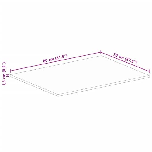 Плот за маса 80x70x1,5 см правоъгълен регенерирано дърво масив