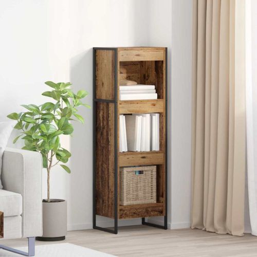 Шкаф за книги 40 x 30 x 121 см Инженерна дървесина Старо дърво