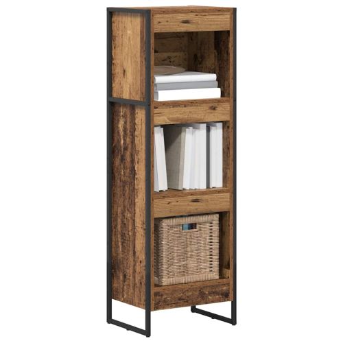 Шкаф за книги 40 x 30 x 121 см Инженерна дървесина Старо дърво