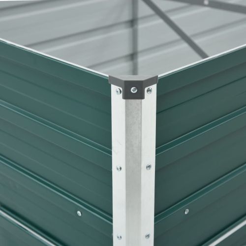 Градинска висока леха поцинкована стомана 480x80x77 см зелена
