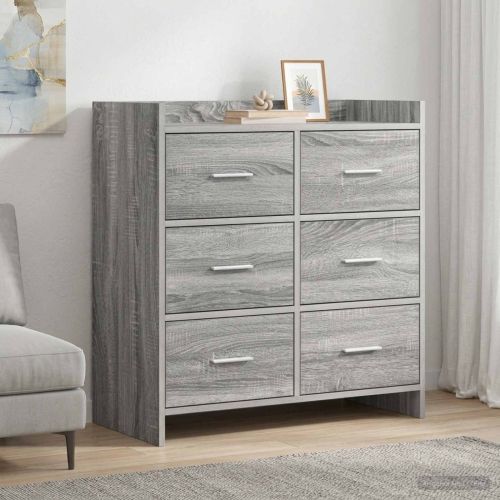 Служебен шкаф Сив Сонома 75 x 33 x 80 см Инженерна дървесина