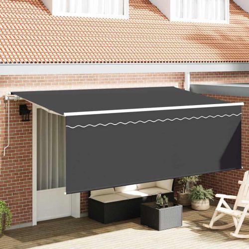 Прибираща се тента Антрацит 350 x 200 cm Полиестер и алуминий