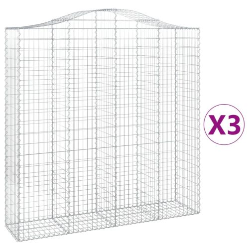 Габионни кошници арка 3 бр 200x50x200/220 см поцинковано желязо