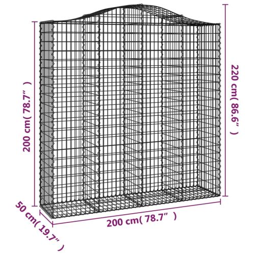 Габионни кошници арка 3 бр 200x50x200/220 см поцинковано желязо