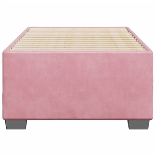 Рамка за легло, розова, 90x200 см, кадифе