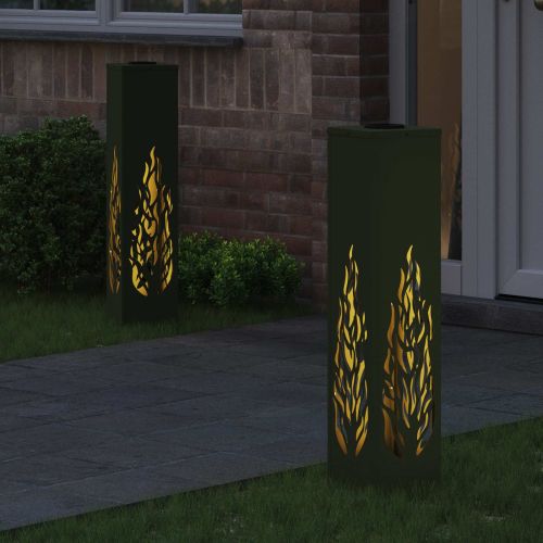 Соларна LED светлина за пътека 2 бр. Топло бяло 18 x 18 x 80 см