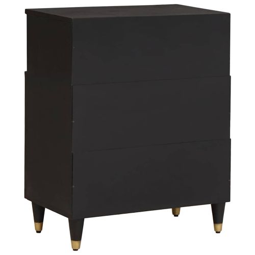 Служебен шкаф Черно 60 x 33 x 75 cm Солидно мангово дърво