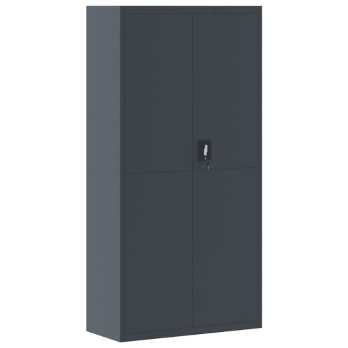 Шкаф за папки антрацит 90x40x180 см стомана