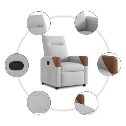 Recliner Chair Cloud Grey Fabric