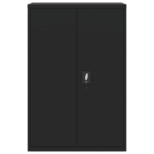 Шкаф за папки черен 90x40x140 см стомана