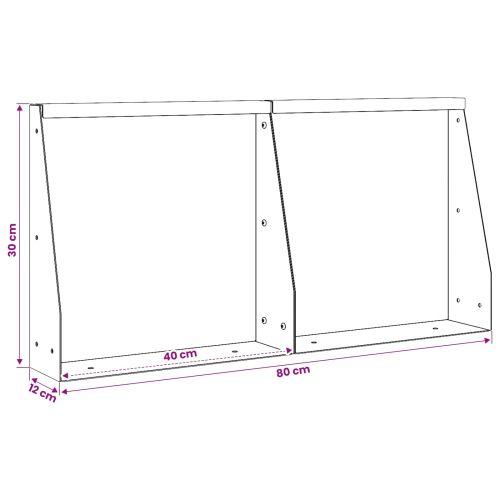 Задържащи стени 2 бр. 40 x 12 x 30 см Стомана Бяло