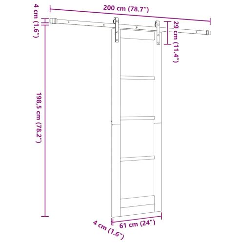 Преплъзваща се врата ORKDAL Естествен 61 x 198,5 см