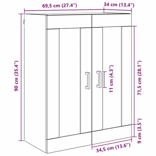 Стенен шкаф Черния дъб 69,5 x 34 x 90 см Инженерна дървесина