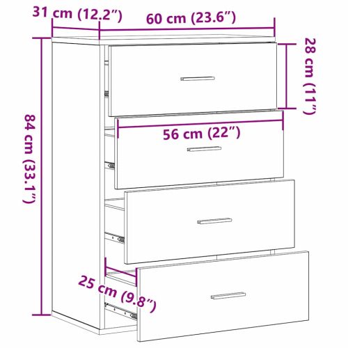 Служебен шкаф Дъб 60 x 31 x 84 см Инженерна дървесина