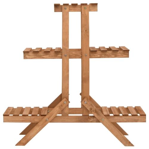 Стойка за цветя, 83x25x83 см, чамово дърво