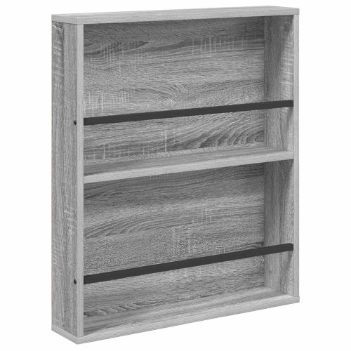 Етажерка за списания с рафт 2 бр. Сив Сонома 60 x 12 x 70 см