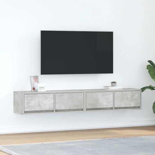 ТВ шкафове 2 бр бетонно сиви 80x31x25,5 см инженерно дърво